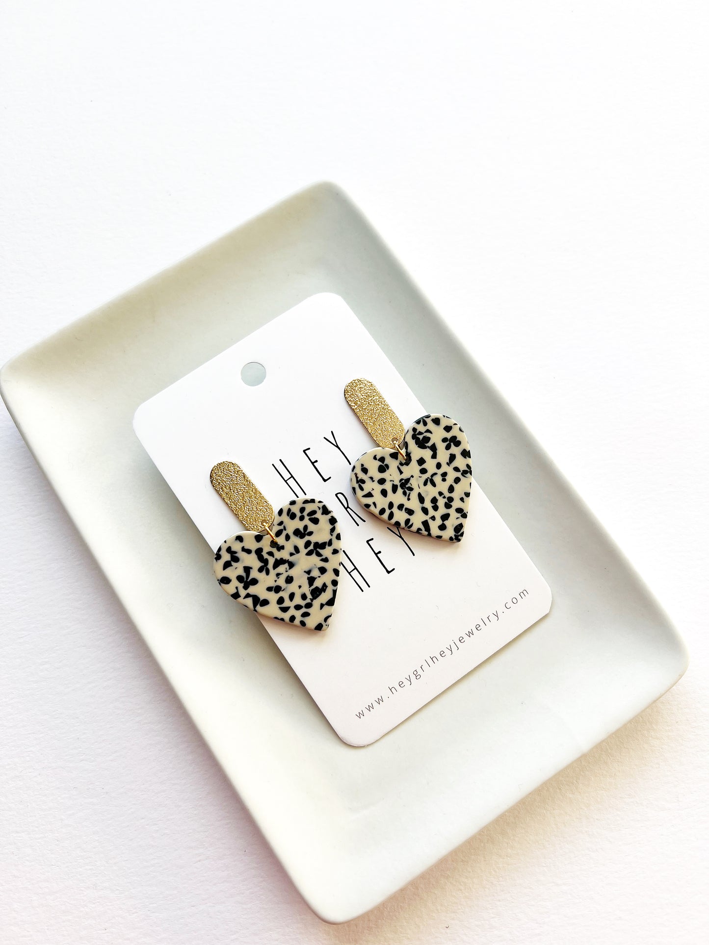 The Dalmatian Heart Earrings