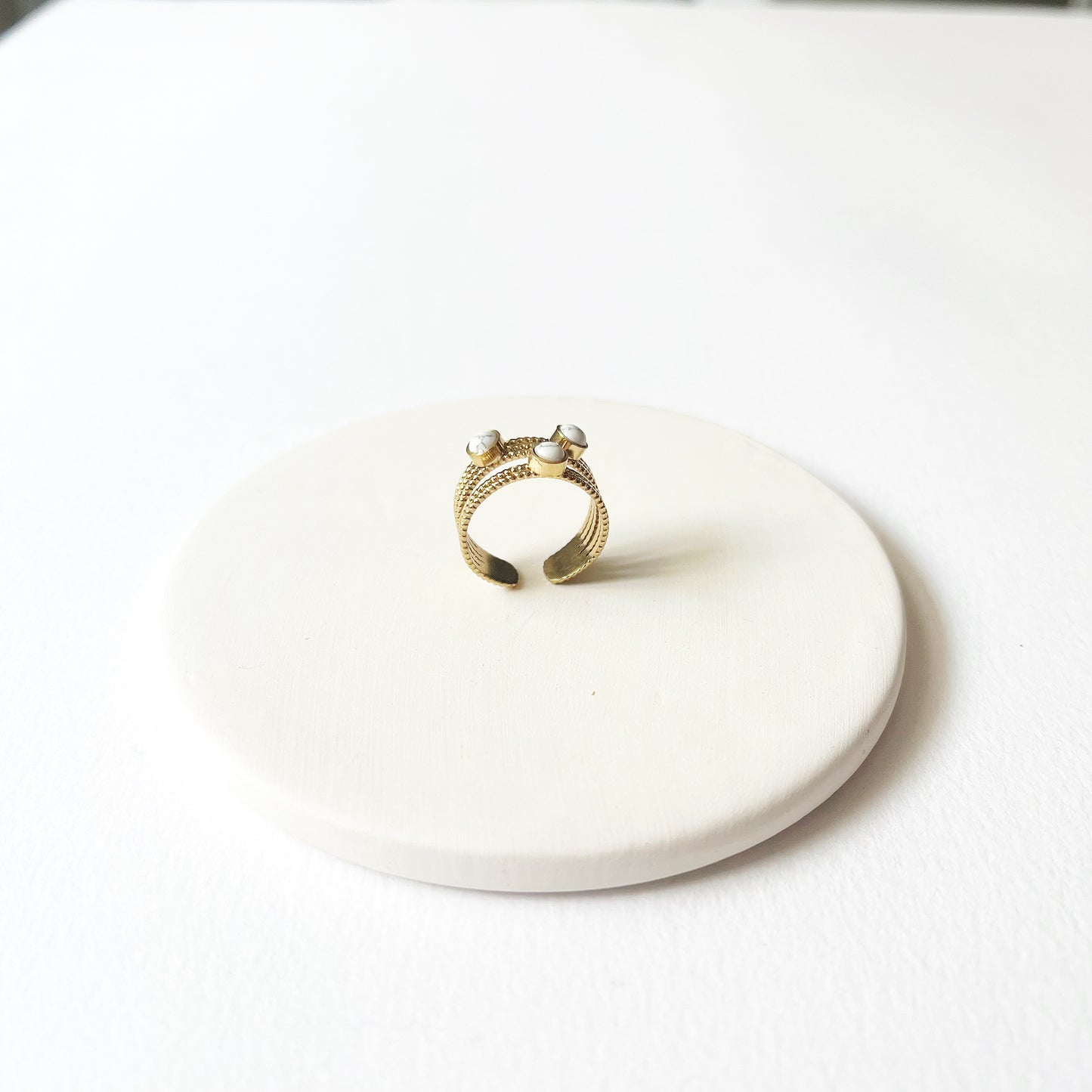 White Marble Ring