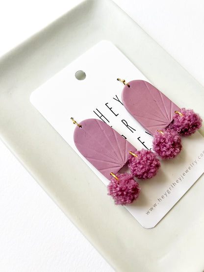 The Mauve Pom Pom Earrings