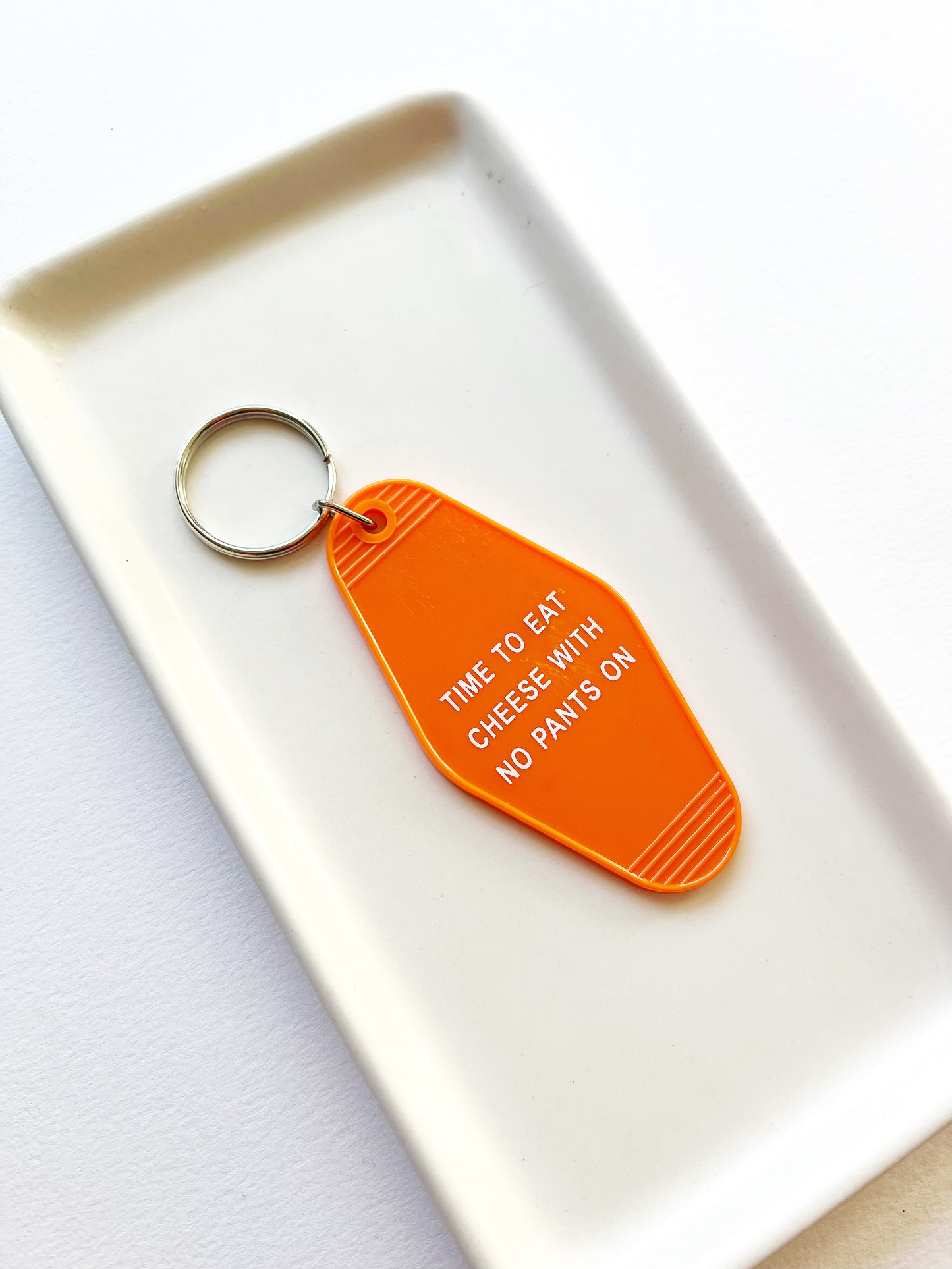 Time to Eat Cheese Motel Keychain