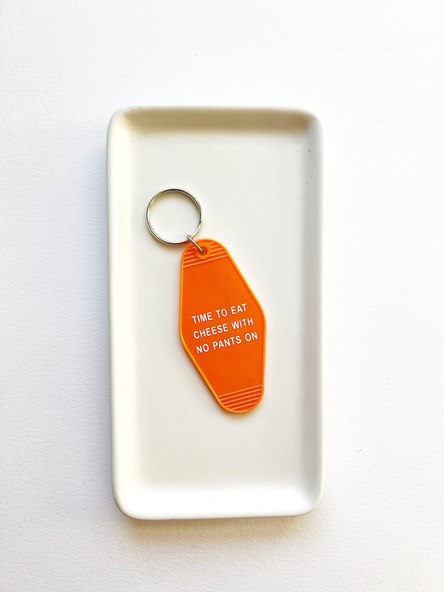 Time to Eat Cheese Motel Keychain