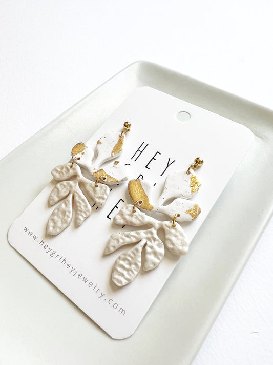 The Fairy Leaf Clay Earrings