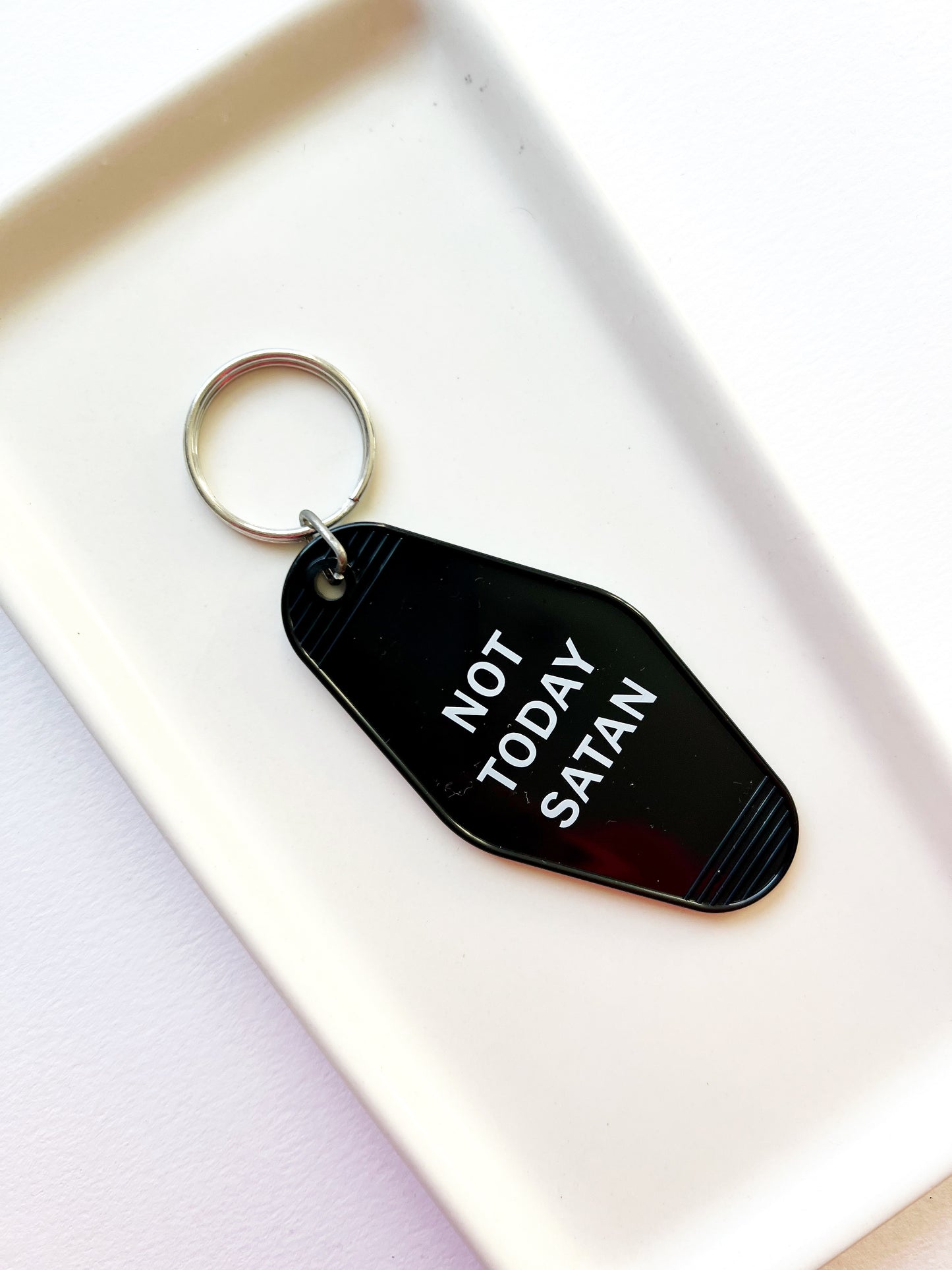 Not Today Satan Motel Keychain