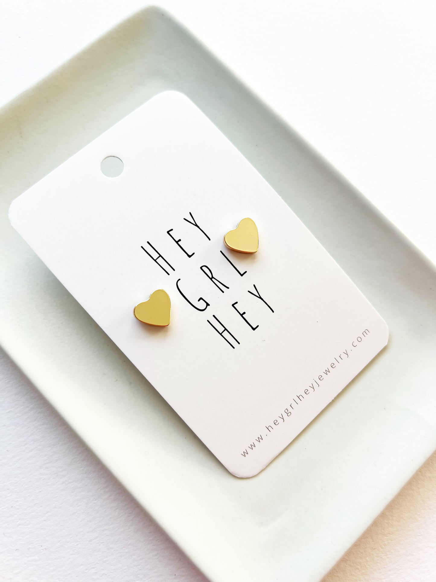 The Gold Heart Stud Earrings