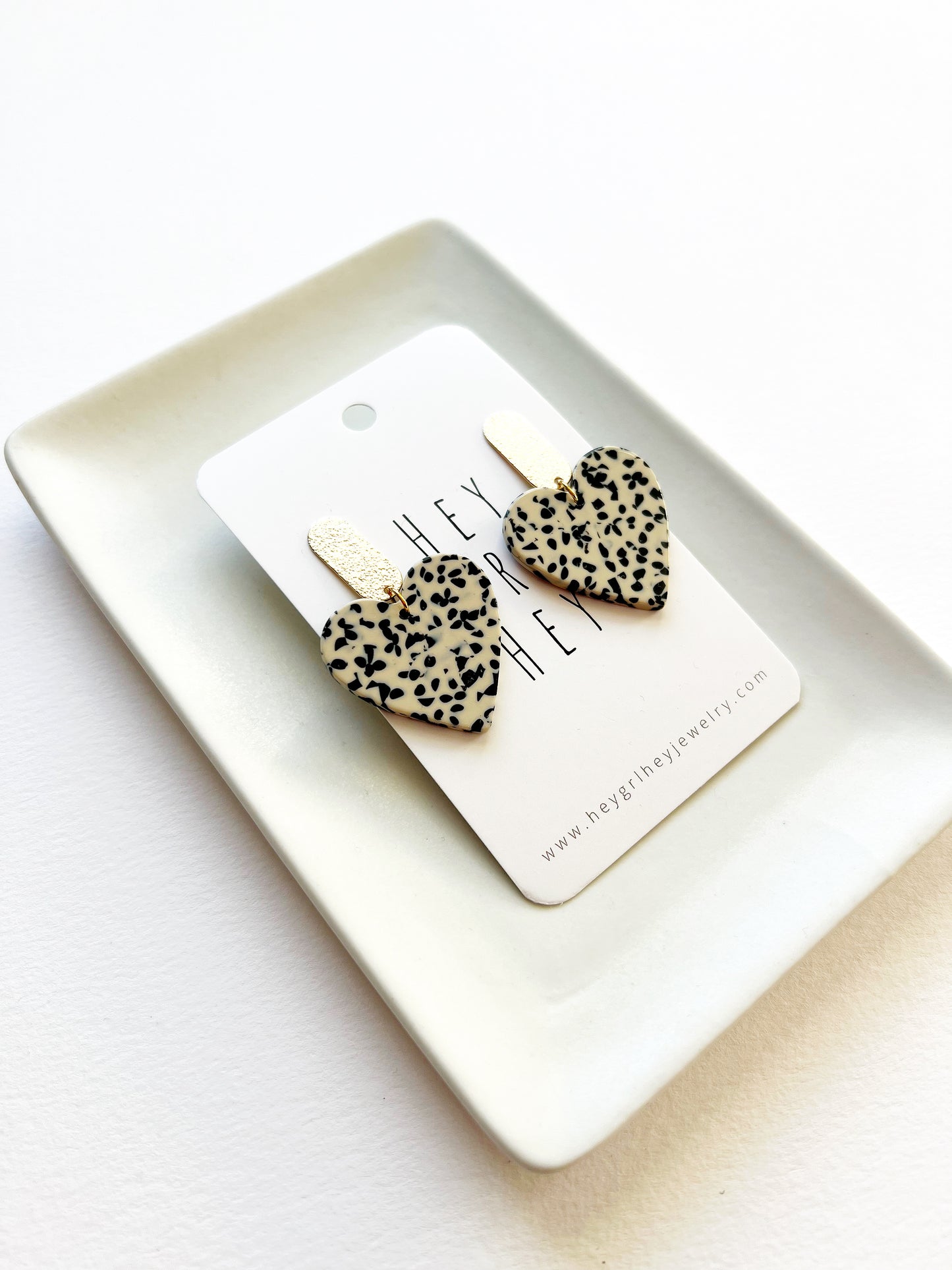 The Dalmatian Heart Earrings