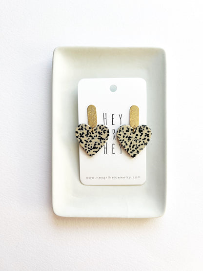 The Dalmatian Heart Earrings