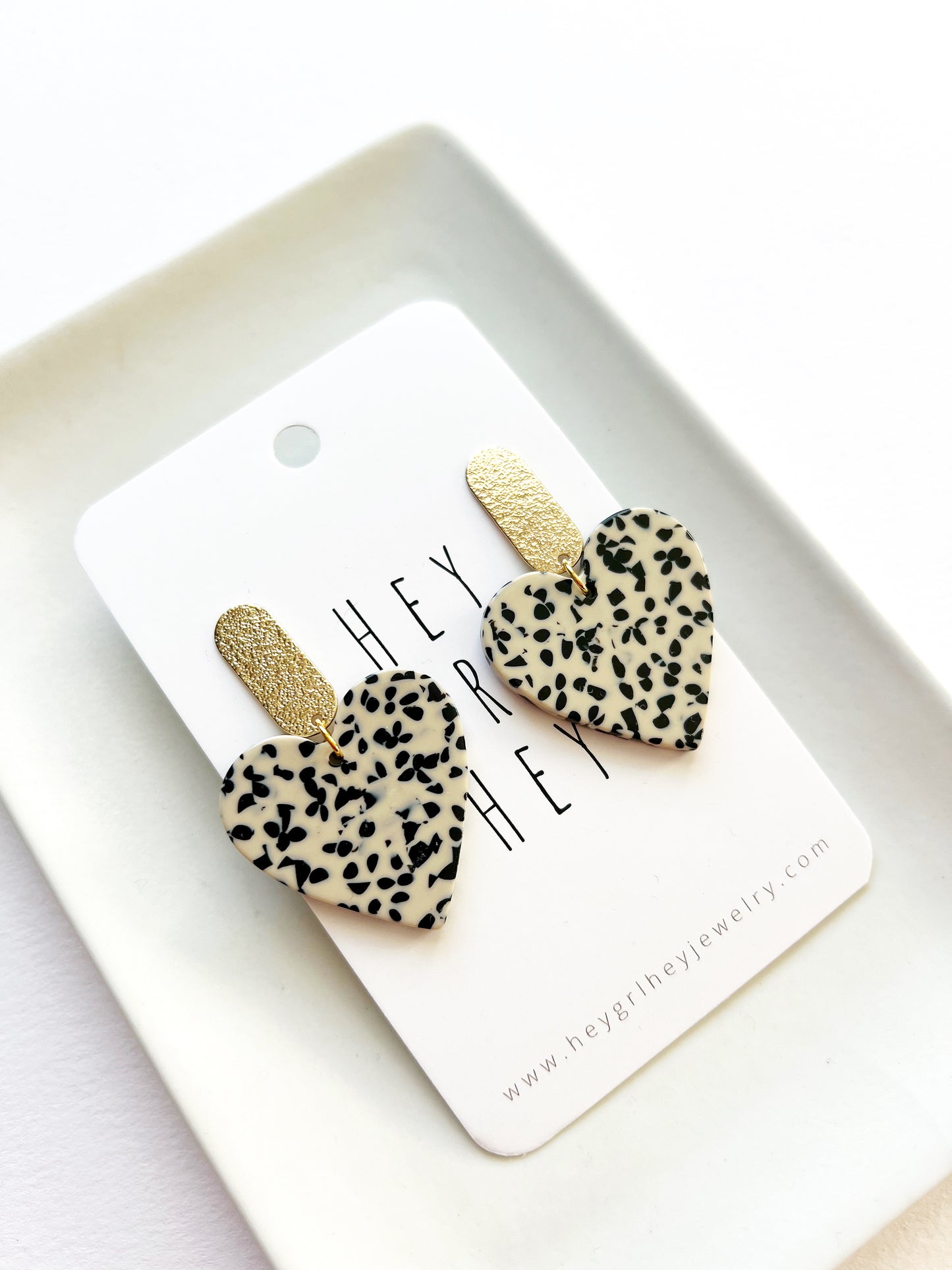 The Dalmatian Heart Earrings