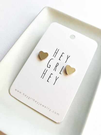 The Silver Heart Stud Earrings