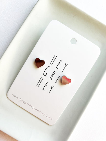 The Silver Heart Stud Earrings