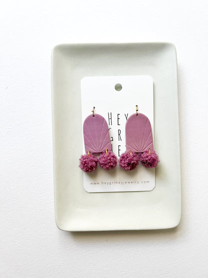 The Mauve Pom Pom Earrings