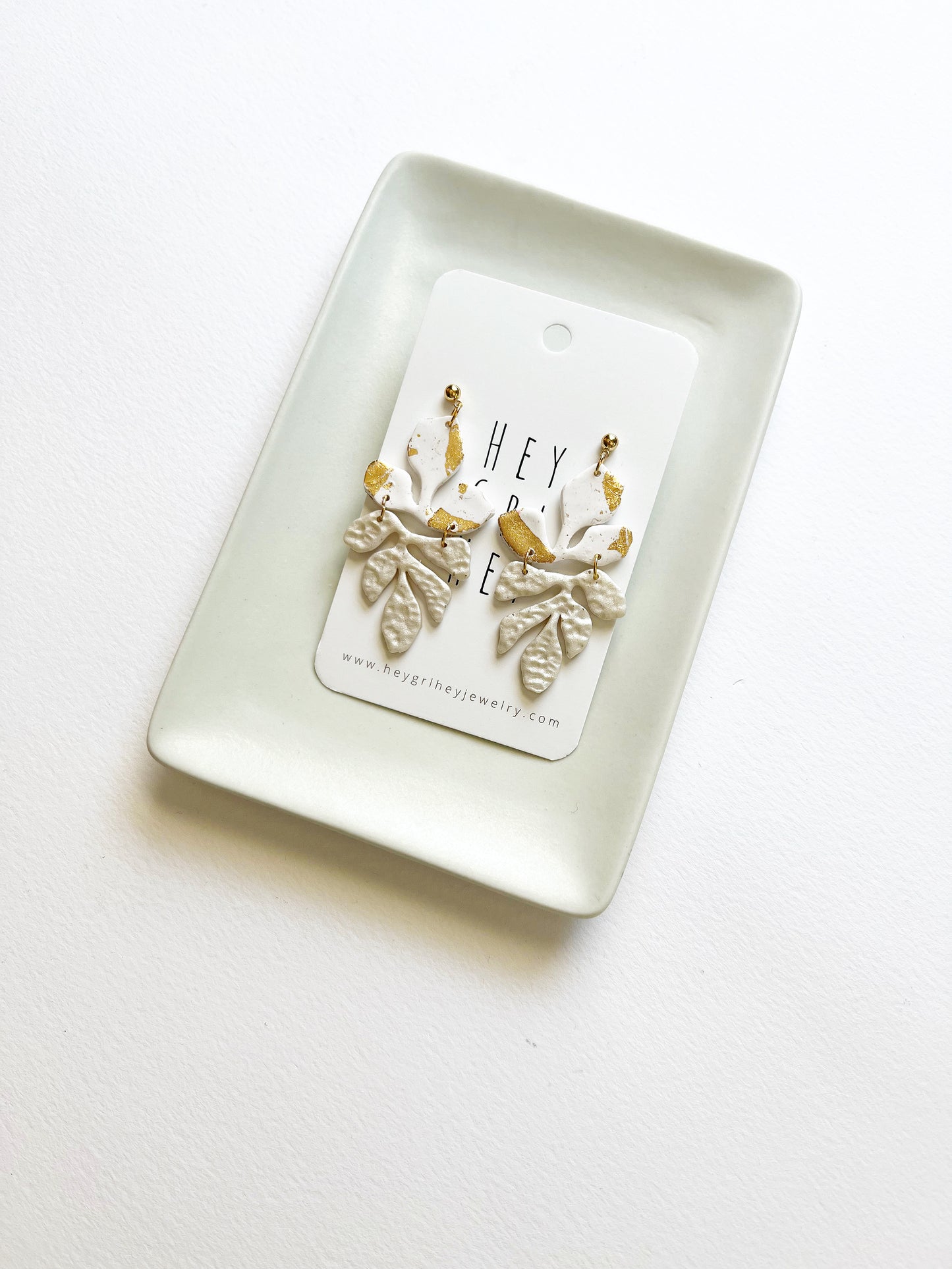 The Fairy Leaf Clay Earrings